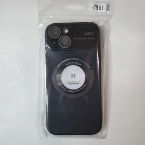 Kathy Tech iPhone 15 Case 6.1 Black Magnetic Card Holder Compatible Lens Cover